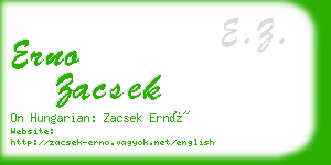 erno zacsek business card